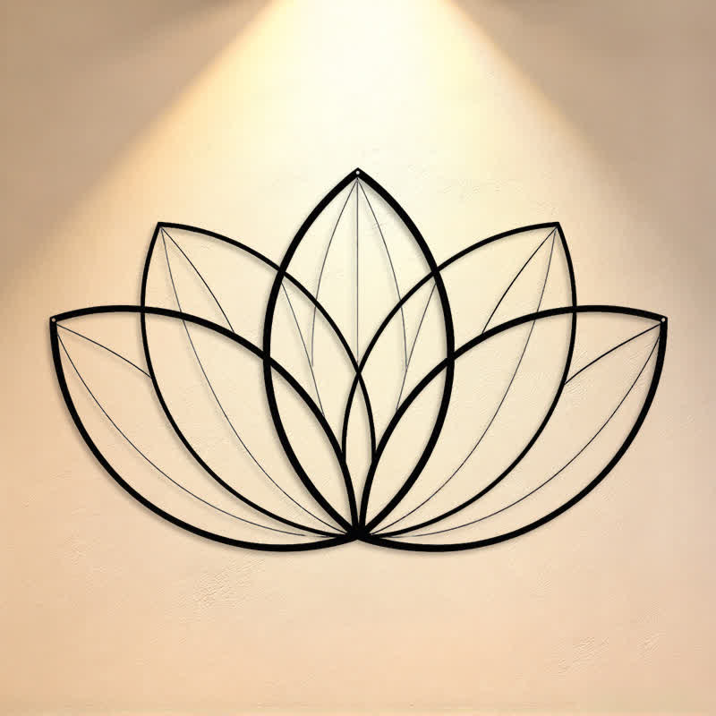 FuAttract Purity Harmony & Serenity Lotus Geometry Yoga Metal Wall Decor Home Art Decor - image 0