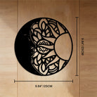 FuAttract Serenity Balance & Celestial Mandala Sun & Crescent Moon Metal Wall Decor Home Art Decor - Black - 9.84"*9.84"*0.04"/25*25*0.1cm - image 3