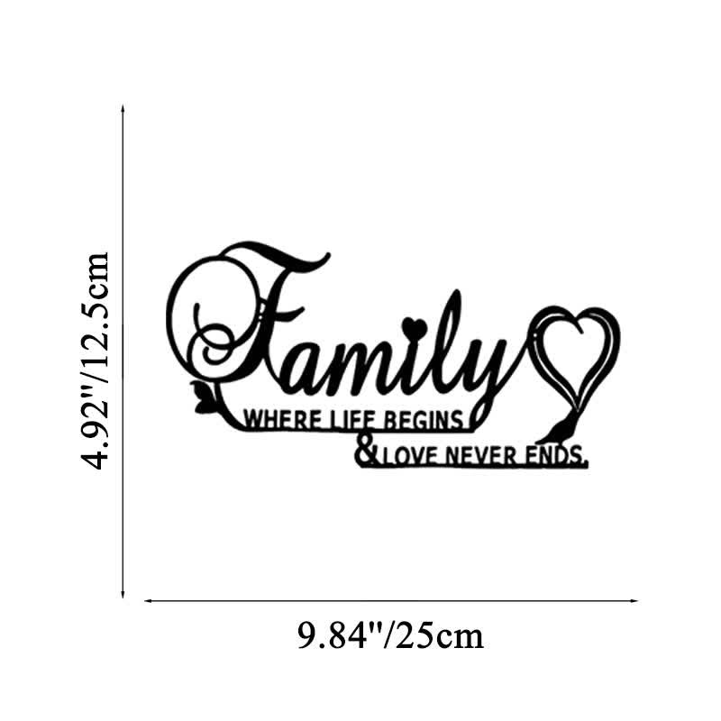 FuAttract Happiness Togetherness & Heartfelt Family Where Life Begins & Love Never Ends Metal Wall Decor Home Art Decor - 25 × 12.5 × 0.1 cm / 9.84 × 4.92 × 0.04 in - image 7
