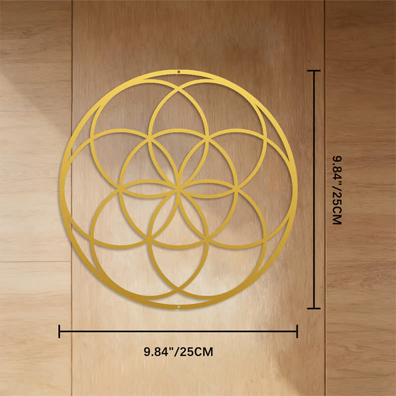 FuAttract Harmony Balance & Sacred Mandala Seed of Life Metal Wall Decor Home Art Decor - Gold - 9.84"*9.84"*0.04"/25*25*0.1cm - image 15