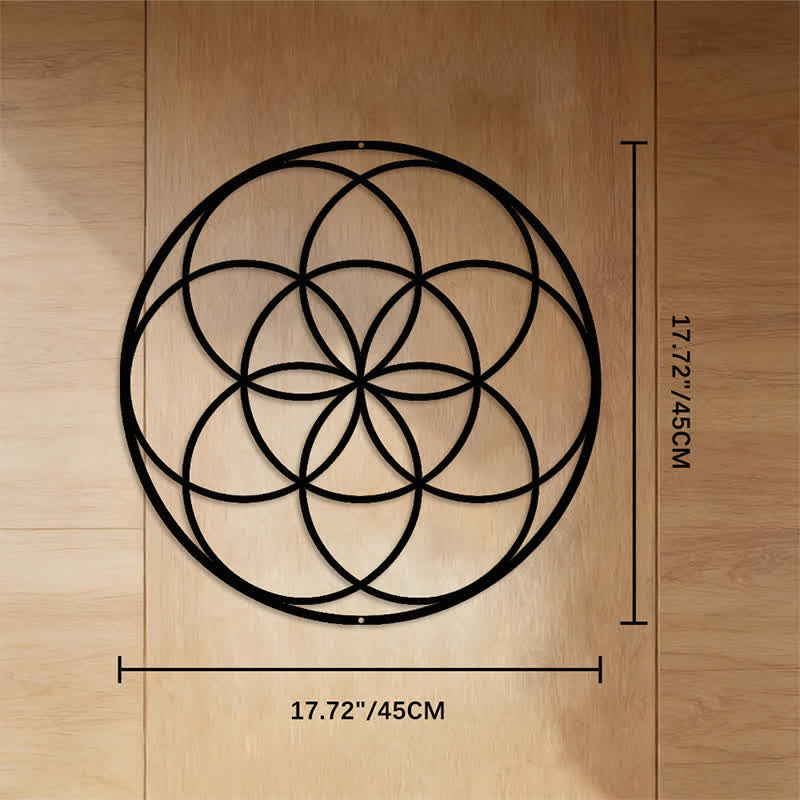 FuAttract Harmony Balance & Sacred Mandala Seed of Life Metal Wall Decor Home Art Decor - Black - 17.72"*17.72"*0.05"/45*45*0.12cm - image 7