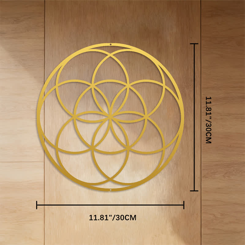 FuAttract Harmony Balance & Sacred Mandala Seed of Life Metal Wall Decor Home Art Decor - Gold - 11.81"*11.81"*0.04"/30*30*0.1cm - image 16