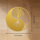 FuAttract Growth Serenity & Sacred Yin Yang Tree of Life Metal Wall Decor Home Art Decor - Gold - 13.78"*13.78"*0.04"/35*35*0.1cm - image 18