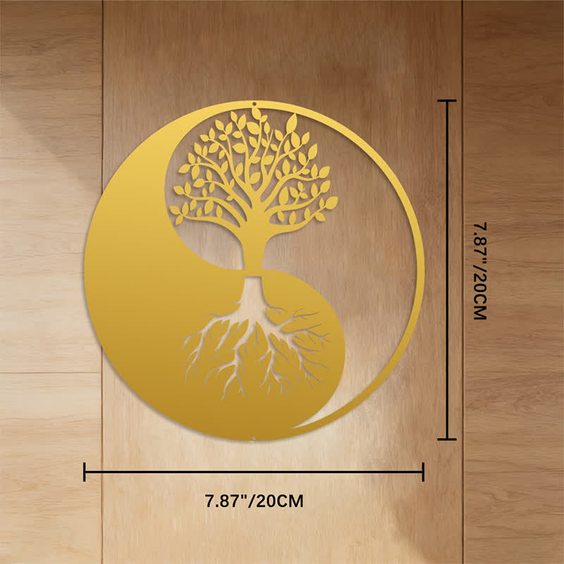 FuAttract Growth Serenity & Sacred Yin Yang Tree of Life Metal Wall Decor Home Art Decor - Gold - 7.87"*7.87"*0.04"/20*20*0.1cm - image 15