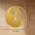 FuAttract Growth Serenity & Sacred Yin Yang Tree of Life Metal Wall Decor Home Art Decor - Gold - 9.84"*9.84"*0.04"/25*25*0.1cm - image 16