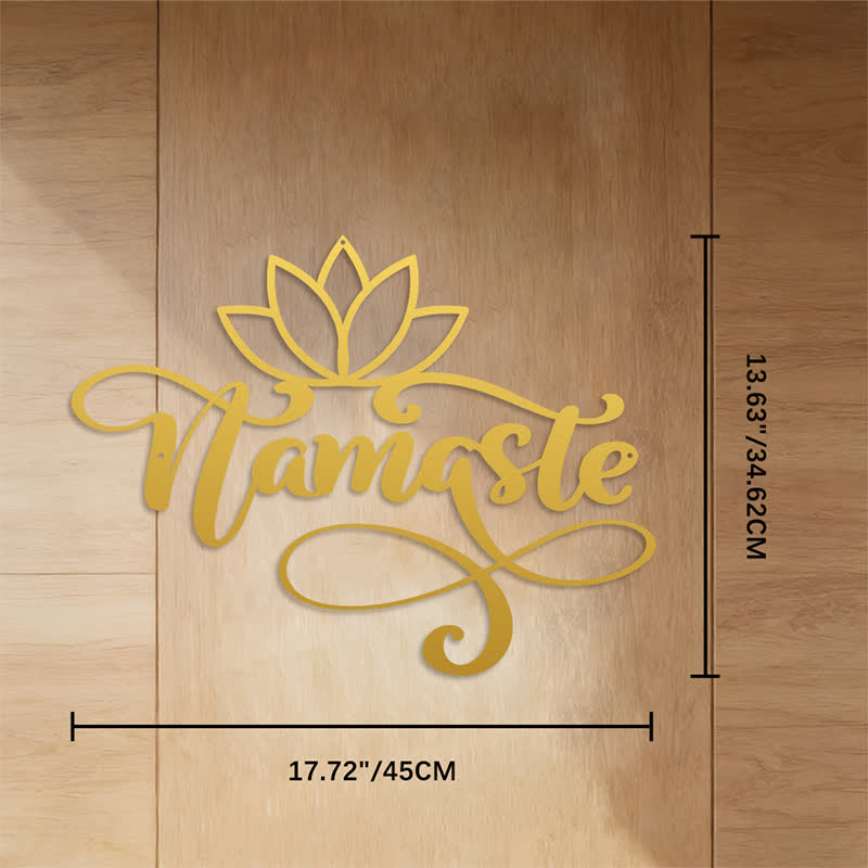 FuAttract Harmony Peace & Sacred Namaste Gesture Lotus Metal Wall Decor Home Art Decor - Gold - 17.72"*13.63"*0.04"/45*34.62*0.1cm - image 18