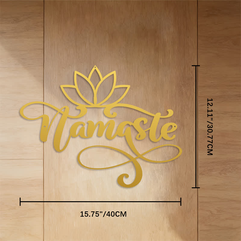 FuAttract Harmony Peace & Sacred Namaste Gesture Lotus Metal Wall Decor Home Art Decor - Gold - 15.75"*12.11"*0.04"/40*30.77*0.1cm - image 17