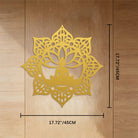 FuAttract Peace Harmony & Spiritual Seated Buddha Lotus Mandala Home Art Metal Wall Decor - Gold - 17.72"*17.72"*0.05"/45*45*0.12cm - image 21