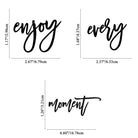 FuAttract Happiness Gratitude & Positive Enjoy Every Moment Metal Wall Decor Home Art Decor - enjoy：6.79 × 2.96 × 0.1 cm / 2.67 × 1.17 × 0.04 in   every：6.53 × 4.27 × 0.1 cm / 2.57 × 1.68 × 0.04 in   moment：16.76 × 3.21 × 0.1 cm / 6.60 × 1.26 × 0.04 in - image 5