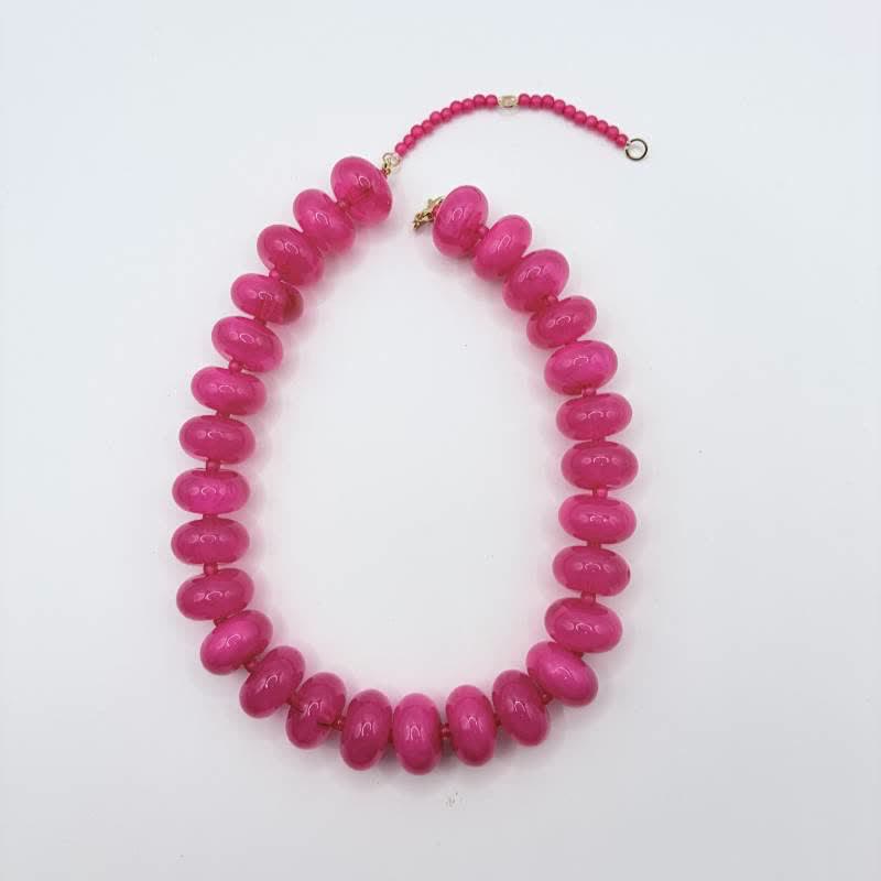 FuAttract Joy Creativity & Confidence Colorful Acrylic Bead Dopamine Fashion Necklace - Rose - image 8