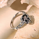 FuAttract Harmony Energy & Love Abundance Copper Black Zircon Retro Floral Ring - image 3