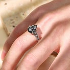 FuAttract Harmony Energy & Love Abundance Copper Black Zircon Retro Floral Ring - image 5