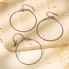 FuAttract Abundance Strength & Spiritual Stainless Steel 3-Piece Snake Box Cable Dangle Charm Bracelet - 7.1-9.1n/18-23cm - image 0