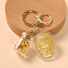 FuAttract Protection Fortune & Safe Travel Acrylic Imitation Gold Foil Mazu Zodiac Horse Sycee Engraved Keychain - image 6