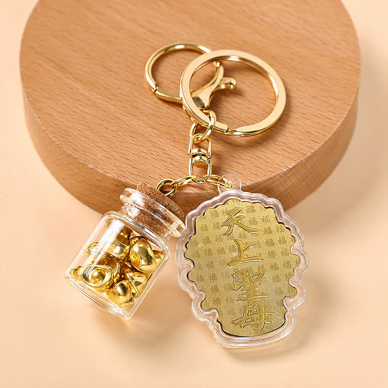 FuAttract Protection Fortune & Safe Travel Acrylic Imitation Gold Foil Mazu Zodiac Horse Sycee Engraved Keychain - Mazu2【Heavenly Holy Mother (Mazu) 】 - image 8