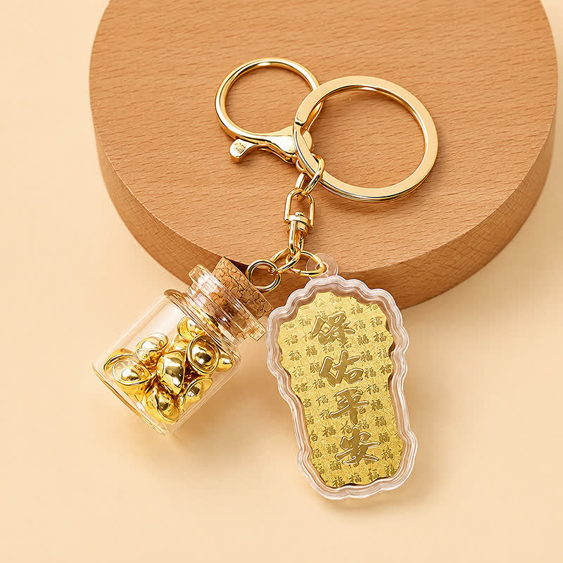 FuAttract Protection Fortune & Safe Travel Acrylic Imitation Gold Foil Mazu Zodiac Horse Sycee Engraved Keychain - Mazu1 【Blessings for Peace and Safety 】 - image 4