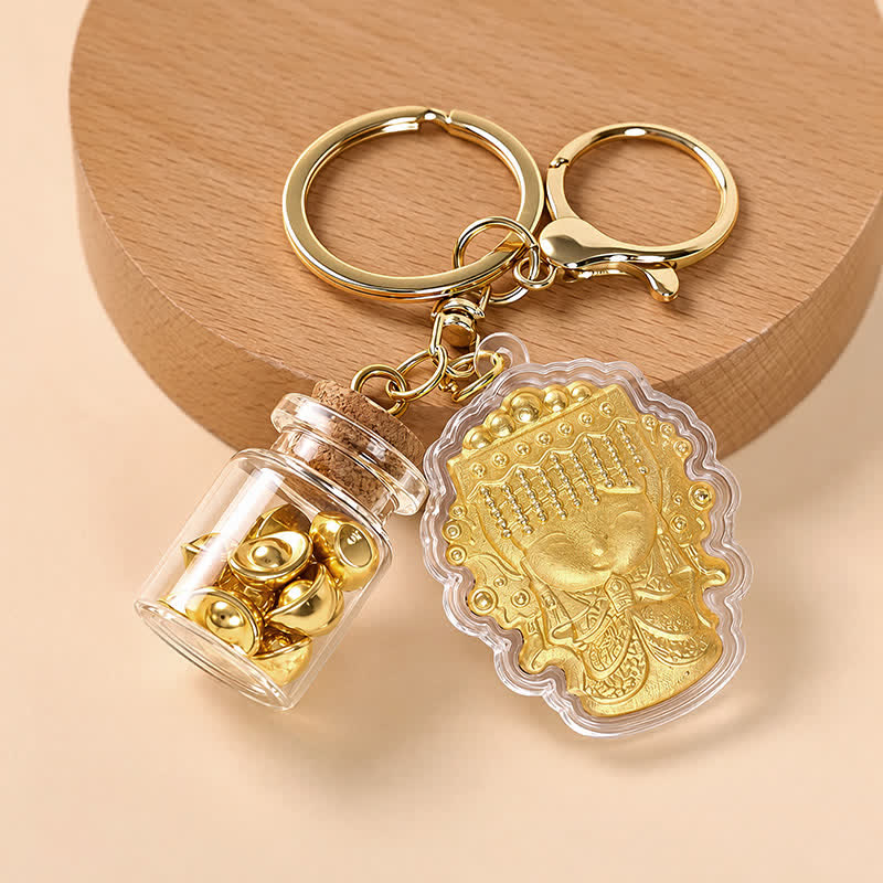 FuAttract Protection Fortune & Safe Travel Acrylic Imitation Gold Foil Mazu Zodiac Horse Sycee Engraved Keychain - image 7