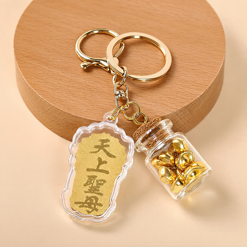 FuAttract Protection Fortune & Safe Travel Acrylic Imitation Gold Foil Mazu Zodiac Horse Sycee Engraved Keychain - Mazu 1【Heavenly Holy Mother (Mazu) 】 - image 5