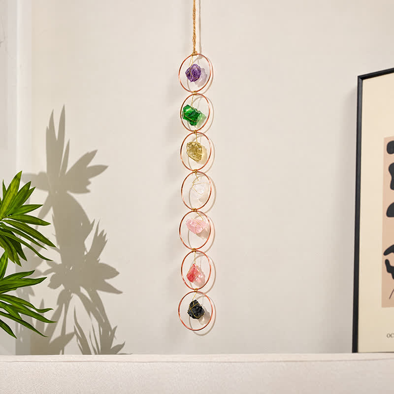 FuAttract Serenity Healing & Harmony Irregular Seven Chakra Raw Crystal Bohemian Wall Decor - image 2
