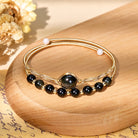 FuAttract Wealth Good Fortune & Protection Cat's Eye Goldstone Crystal Agate Double Layer Bracelet - Black Obsidian - image 10