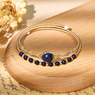 FuAttract Wealth Good Fortune & Protection Cat's Eye Goldstone Crystal Agate Double Layer Bracelet - Blue Goldstone - image 6
