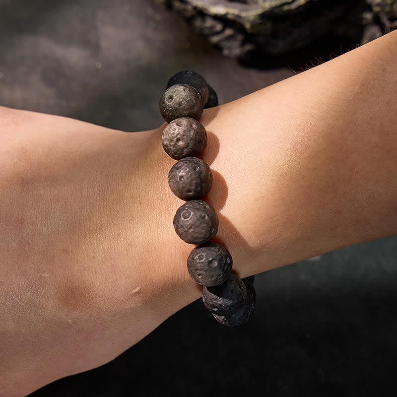 FuAttract Protection Grounding & Good Fortune Obsidian Meteorite Bead Bracelet - image 5