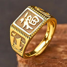 FuAttract Fortune Blessing & Auspicious Energy Brass Fu Character Square Engraved Ring - Style 1 - image 0
