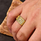 FuAttract Fortune Blessing & Auspicious Energy Brass Fu Character Square Engraved Ring - image 3