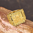 FuAttract Fortune Blessing & Auspicious Energy Brass Fu Character Square Engraved Ring - image 13