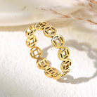 FuAttract Wealth Protection & Auspicious Energy Titanium Steel Five Emperor Coins Money Ring - image 2