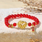 FuAttract Fortune Prosperity & Auspicious Energy Glaze Bead Chinese Dragon Coin FU Bracelet - 6.3-6.7in/16-27cm - image 0