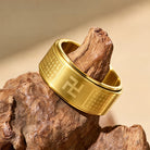 FuAttract Wisdom Serenity & Spiritual Energy Spinner Buddhist Swastika Heart Sutra Ring - image 4