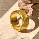 FuAttract Wisdom Serenity & Spiritual Energy Spinner Buddhist Swastika Heart Sutra Ring - image 5