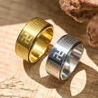 FuAttract Wisdom Serenity & Spiritual Energy Spinner Buddhist Swastika Heart Sutra Ring - image 7