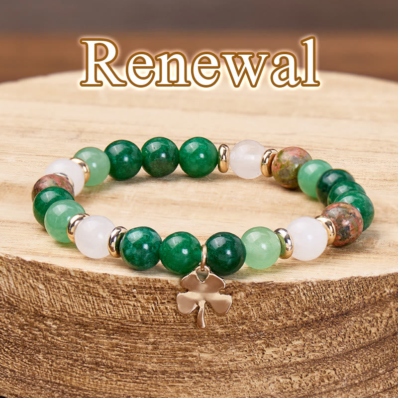 FuAttract Growth Harmony & Positive Energy Green Aventurine Moonstone Unakite Chrysocolla Forest Style Bracelet - 8mm - image 0
