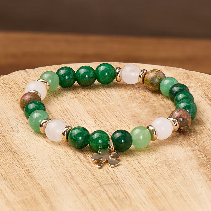 FuAttract Growth Harmony & Positive Energy Green Aventurine Moonstone Unakite Chrysocolla Forest Style Bracelet - image 2