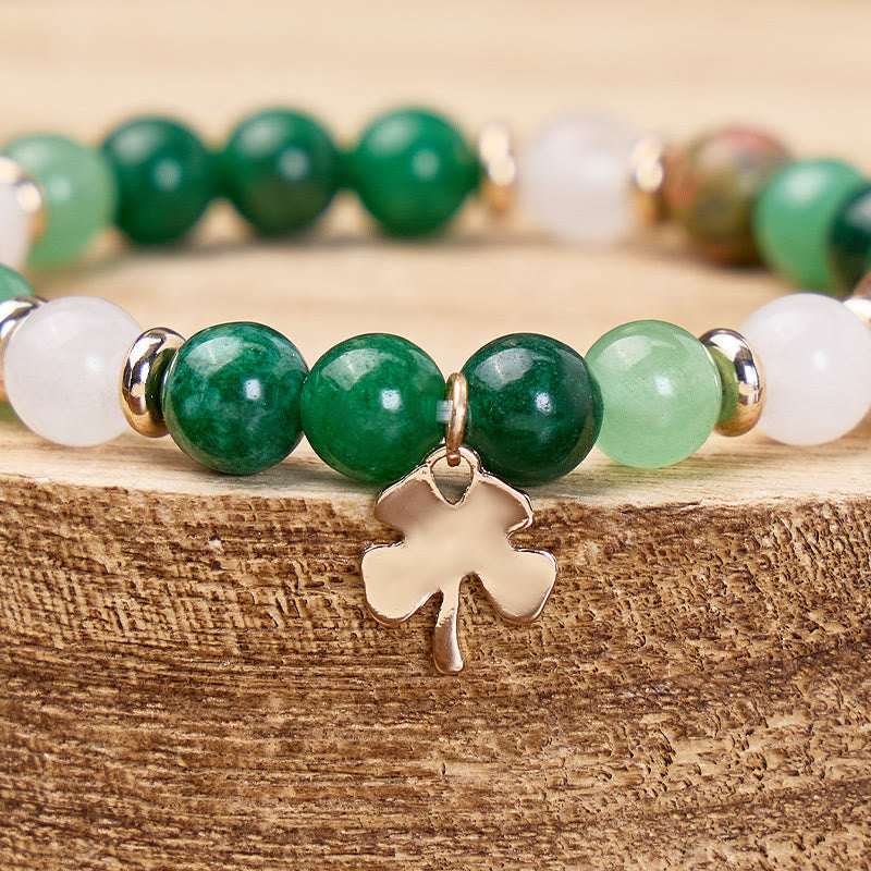 FuAttract Growth Harmony & Positive Energy Green Aventurine Moonstone Unakite Chrysocolla Forest Style Bracelet - image 6