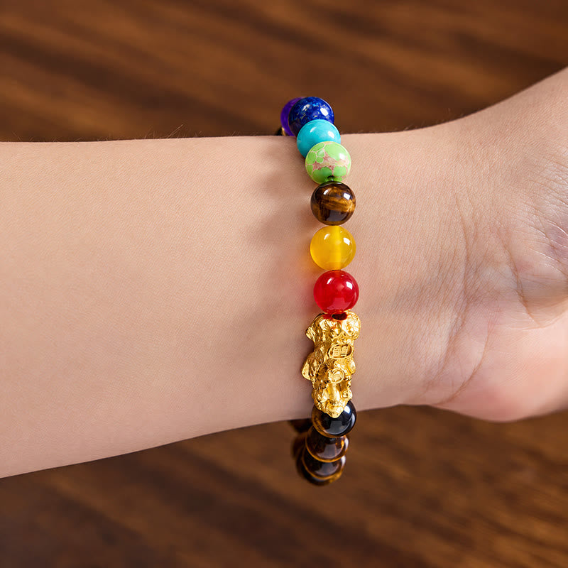FuAttract Wealth Protection & Abundance Tiger Eye Pixiu Six Crystal Bead Bracelet - image 4