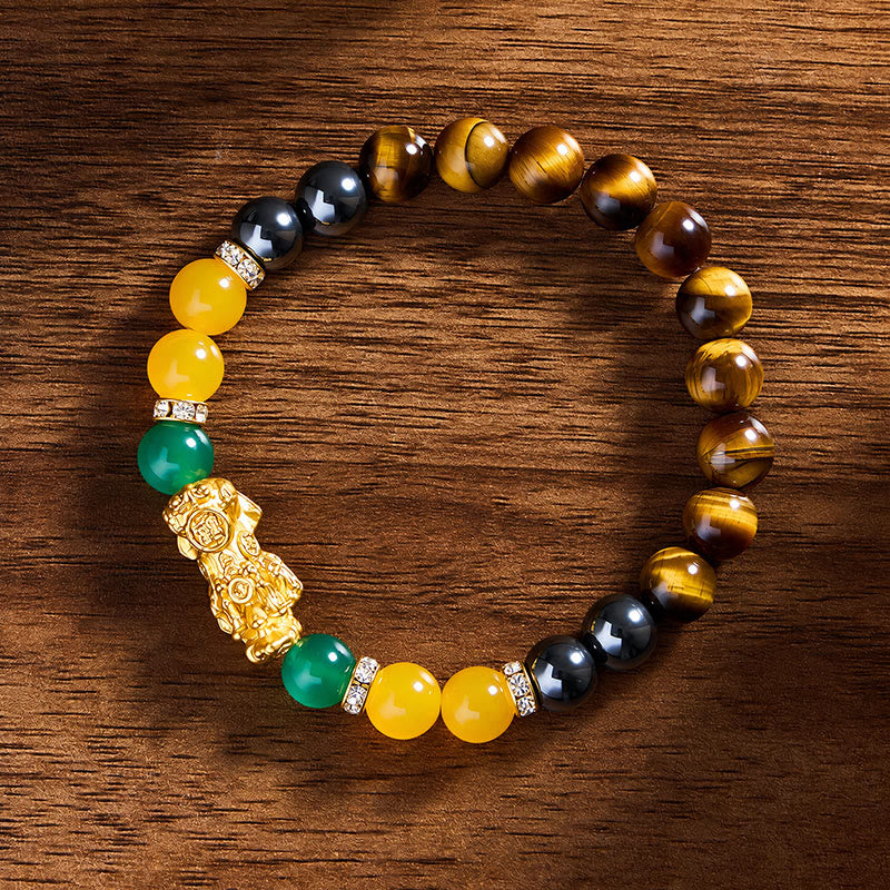 FuAttract Fortune Prosperity & Positive Energy Pixiu Tiger Eye Hematite Bracelet - image 4
