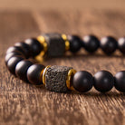 FuAttract Grounding Protection & Stability Lava Rock Black Onyx Vintage Bracelet - image 4