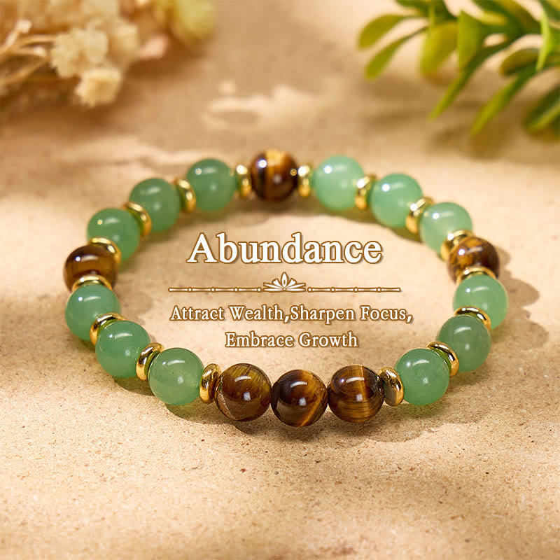 FuAttract Wealth Confidence & Prosperity Tiger Eye Green Aventurine Fortune Bracelet - 8mm - image 0