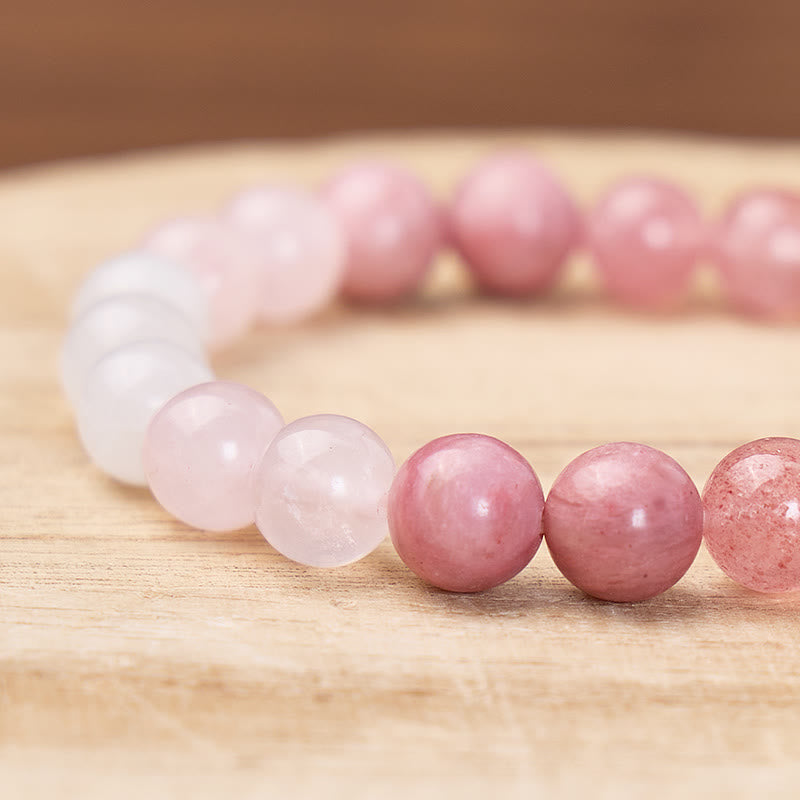 FuAttract Self Love & Emotional Balance Garnet Rose Quartz White Jade Energy Bracelet - image 5