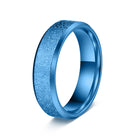 FuAtrract Strength & Protection Double Beveled Edge Matte Stainless Steel Ring  - Blue - US 13 - image 8