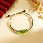 FuAtrract Protection & Prosperity Agate Five Element Colorful Cord Bracelet with Om Mani Mantra  - Green - image 5