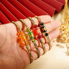 FuAtrract Protection & Prosperity Agate Five Element Colorful Cord Bracelet with Om Mani Mantra  - image 2