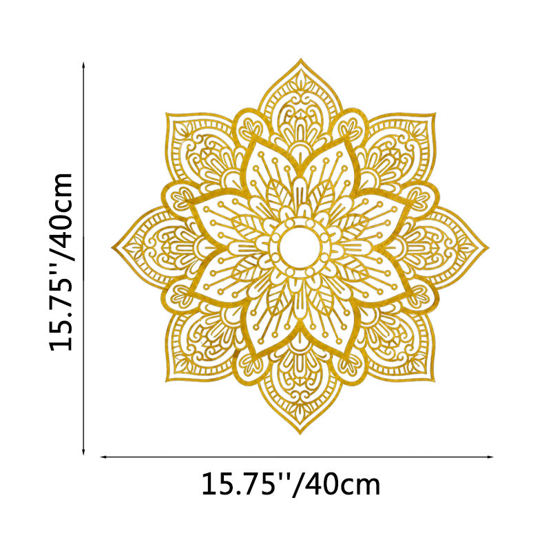 FuAttract Serenity Balance & Spiritual Harmony Mandala Flower Metal Wall Home Art Decor - Gold - 15.75"x15.75"x0.04"in/40x40x0.1cm - image 12
