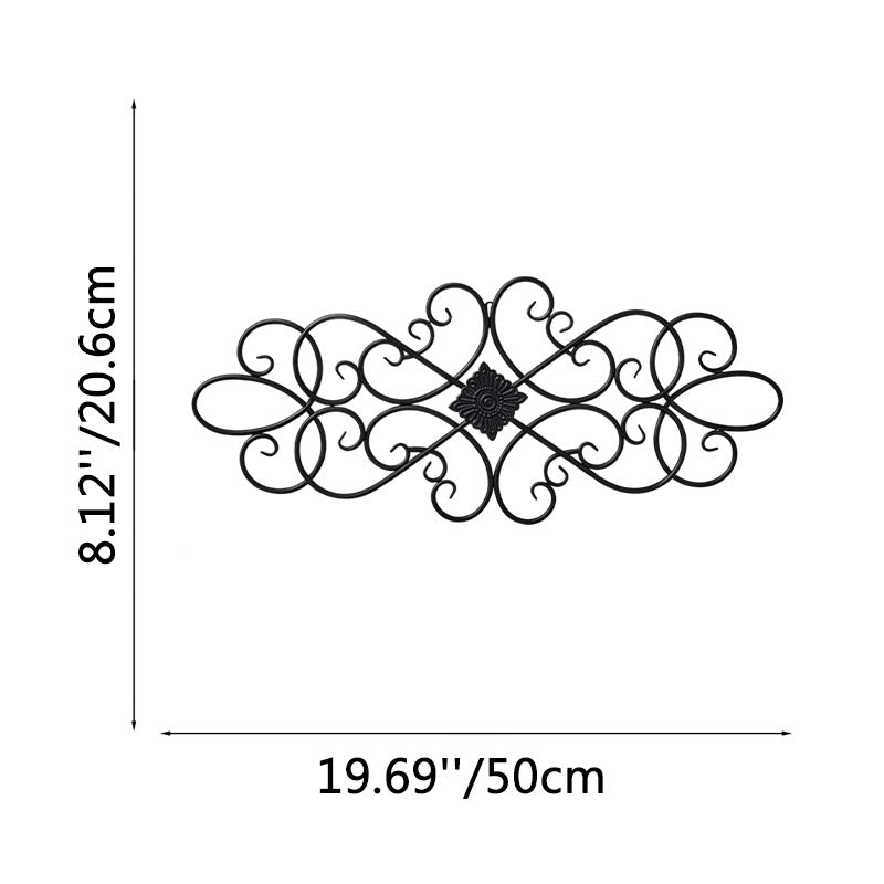 FuAttract Elegance Harmony & Timeless Beauty Scrollwork Metal Wall Decor Home Art Decor - Black - 19.69"x8.12"x0.04"in/50x20.6x0.1cm - image 8