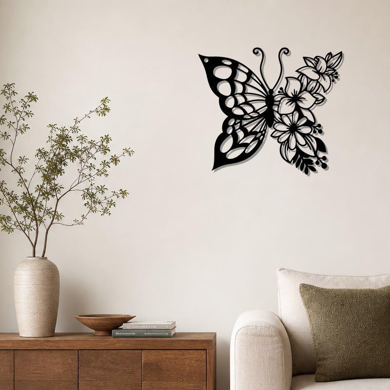 FuAttract Transformation Grace & Renewal Butterfly Floral Metal Wall Decor Home Art Decor - image 1