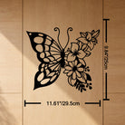 FuAttract Transformation Grace & Renewal Butterfly Floral Metal Wall Decor Home Art Decor - Black - 11.61"x9.84"x0.04"in/29.5x25x0.1cm - image 5
