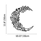 FuAttract Serenity Love & Mystical Beauty Crescent Moon Rose Floral Metal Wall Home Art Decor - Black - 11.8x10.23x0.04in/30x26x0.1cm - image 4